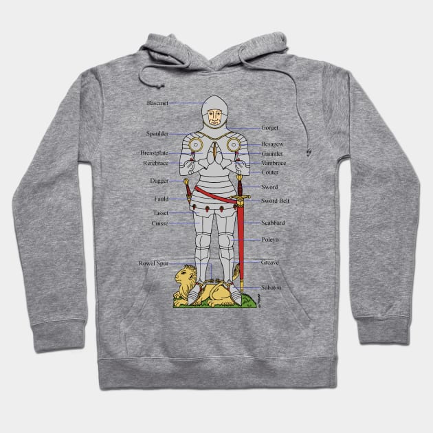 Plate Armour Circa 1430 Hoodie by AzureLionProductions